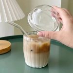 Strip Coffee Glass with Lid