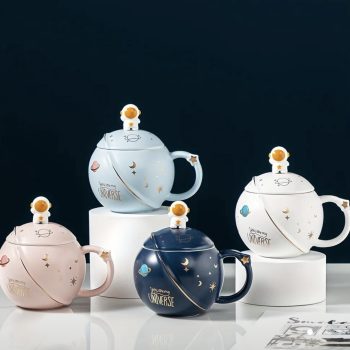 Pink Premium Quality Ceramic Coffee Mug with spoon