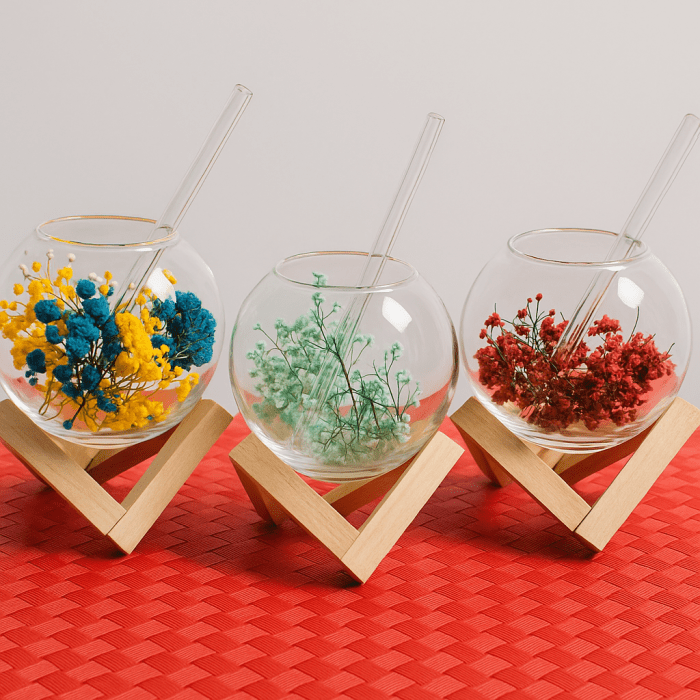 Lunar Coffee Glass with wooden Stand